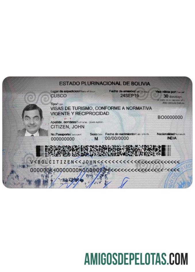 Visto BOLÍVIA baixar para verificação